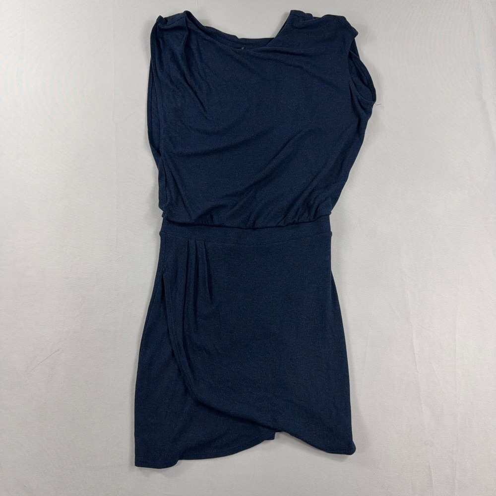 Heather Tulip Dress Navy Blue Sleeveless Draped Modal Blend Mini Womens No Size